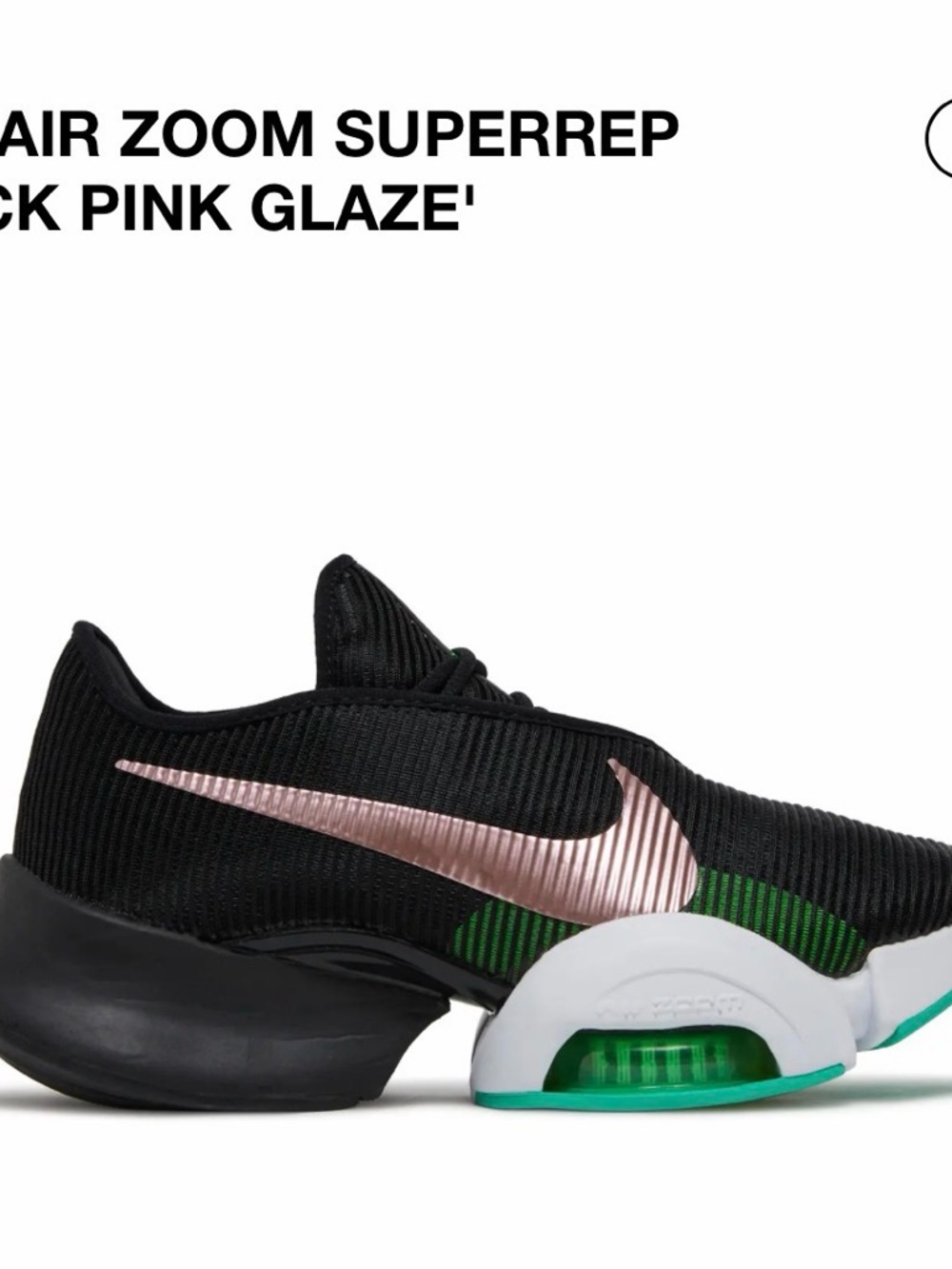 Nike Women’s Air Zoom SuperRep Training Shoe - Black/Pink/Green